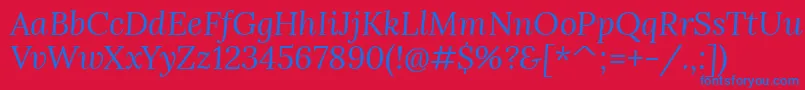 LoraItalic Font – Blue Fonts on Red Background