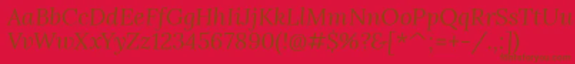 LoraItalic Font – Brown Fonts on Red Background