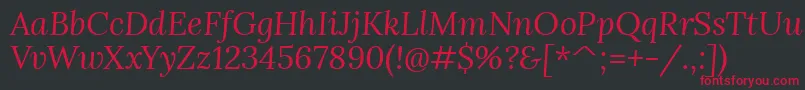 LoraItalic Font – Red Fonts on Black Background