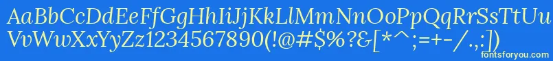 Czcionka LoraItalic – żółte czcionki na niebieskim tle