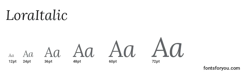 LoraItalic Font Sizes