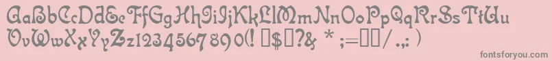 フォントIslabell – ピンクの背景に灰色の文字