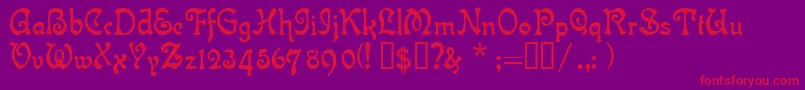 Islabell Font – Red Fonts on Purple Background