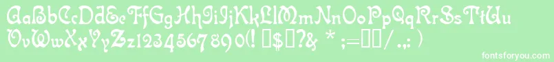 Islabell Font – White Fonts on Green Background