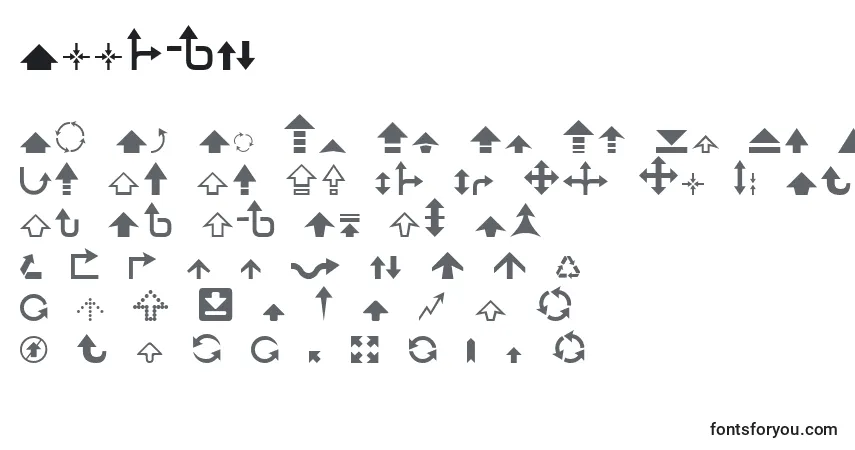 Czcionka Arrow7 – alfabet, cyfry, specjalne znaki