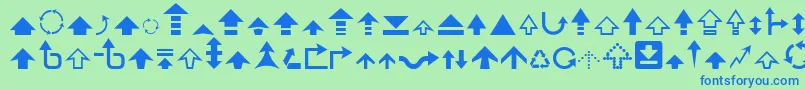 Czcionka Arrow7 – niebieskie czcionki na zielonym tle