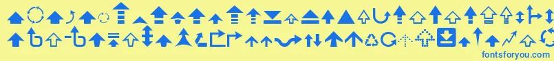 Arrow7 Font – Blue Fonts on Yellow Background