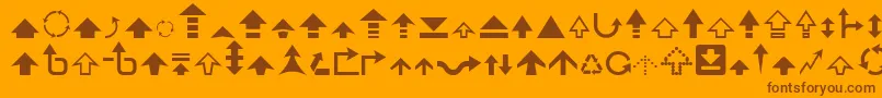 Arrow7 Font – Brown Fonts on Orange Background