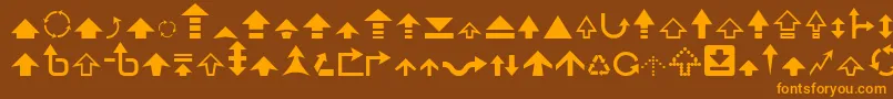 Saiba mais sobre a fonte Arrow7 Fonte Arrow7 – fontes laranjas em um fundo marrom