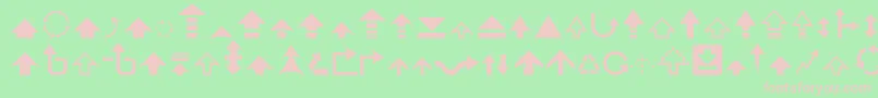 Arrow7 Font – Pink Fonts on Green Background