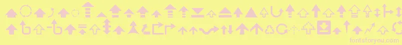 Arrow7 Font – Pink Fonts on Yellow Background