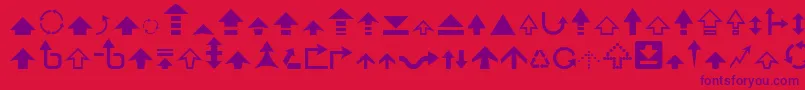 Arrow7 Font – Purple Fonts on Red Background