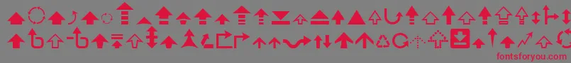 フォントArrow7 – 赤い文字の灰色の背景