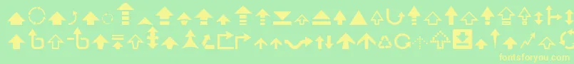 Arrow7 Font – Yellow Fonts on Green Background