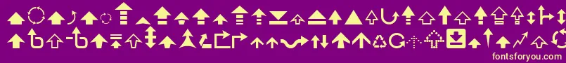 Arrow7 Font – Yellow Fonts on Purple Background