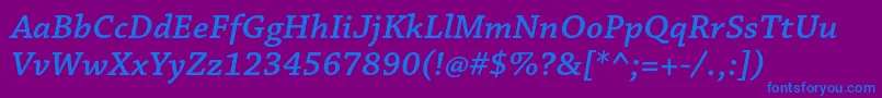 ChaparralproSemibolditcapt Font – Blue Fonts on Purple Background