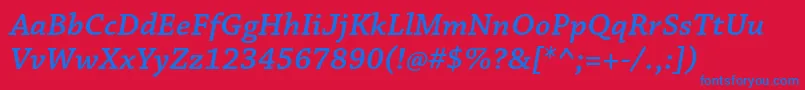 ChaparralproSemibolditcapt Font – Blue Fonts on Red Background