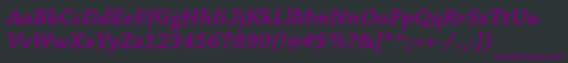 フォントChaparralproSemibolditcapt – 黒い背景に紫のフォント