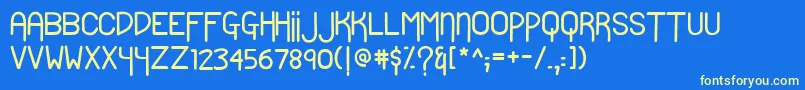 Lubgrotto Font – Yellow Fonts on Blue Background