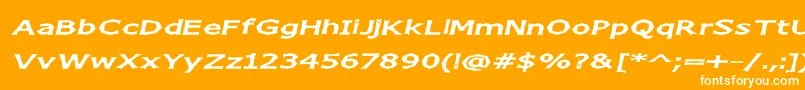 Chizzwo-Schriftart – Weiße Schriften auf orangefarbenem Hintergrund