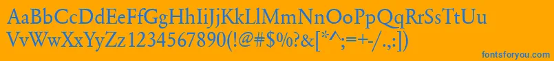 Urwgaramondtnar Font – Blue Fonts on Orange Background