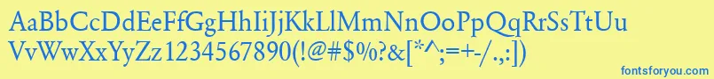 Urwgaramondtnar Font – Blue Fonts on Yellow Background