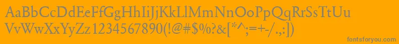 Urwgaramondtnar-Schriftart – Graue Schriften auf orangefarbenem Hintergrund