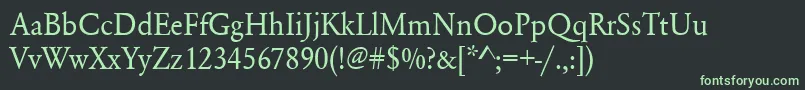 Urwgaramondtnar Font – Green Fonts on Black Background