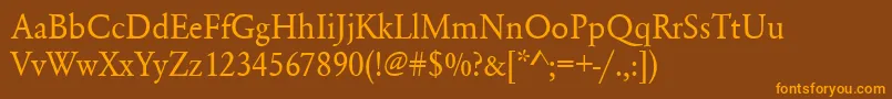 Urwgaramondtnar Font – Orange Fonts on Brown Background
