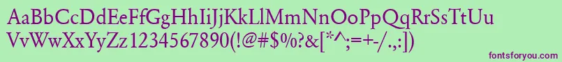 Urwgaramondtnar Font – Purple Fonts on Green Background