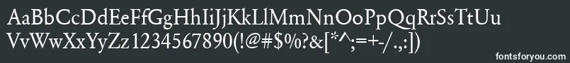 Urwgaramondtnar Font – White Fonts on Black Background
