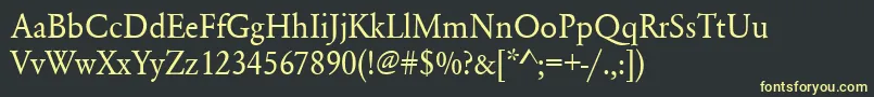 Urwgaramondtnar Font – Yellow Fonts on Black Background