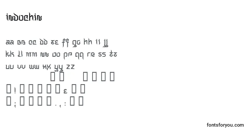 Шрифт Indochin – алфавит, цифры, специальные символы