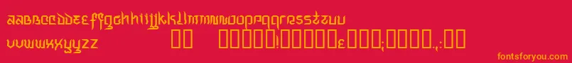 Indochin Font – Orange Fonts on Red Background