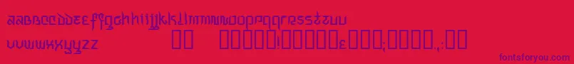 Indochin Font – Purple Fonts on Red Background