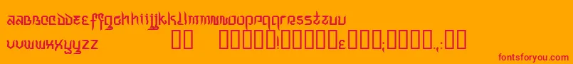 Шрифт Indochin – красные шрифты на оранжевом фоне