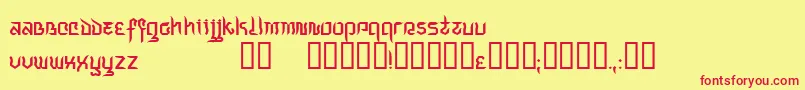 Indochin Font – Red Fonts on Yellow Background
