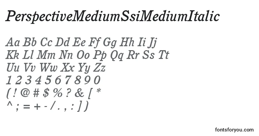 Шрифт PerspectiveMediumSsiMediumItalic – алфавит, цифры, специальные символы