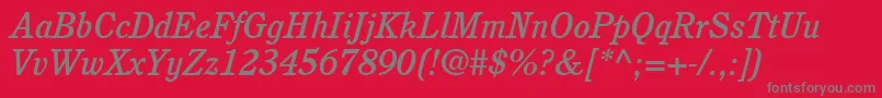 PerspectiveMediumSsiMediumItalic Font – Gray Fonts on Red Background