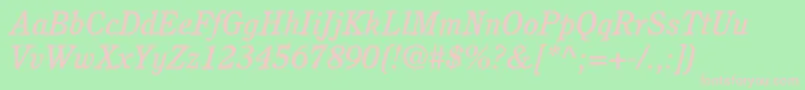 PerspectiveMediumSsiMediumItalic Font – Pink Fonts on Green Background