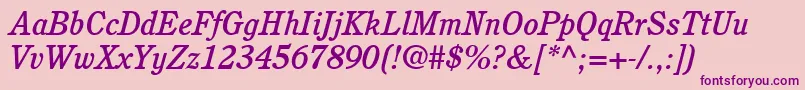 PerspectiveMediumSsiMediumItalic Font – Purple Fonts on Pink Background