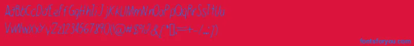 Walkonfire-Schriftart – Blaue Schriften auf rotem Hintergrund