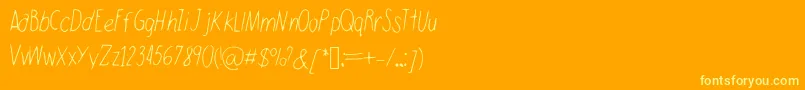 Walkonfire Font – Yellow Fonts on Orange Background