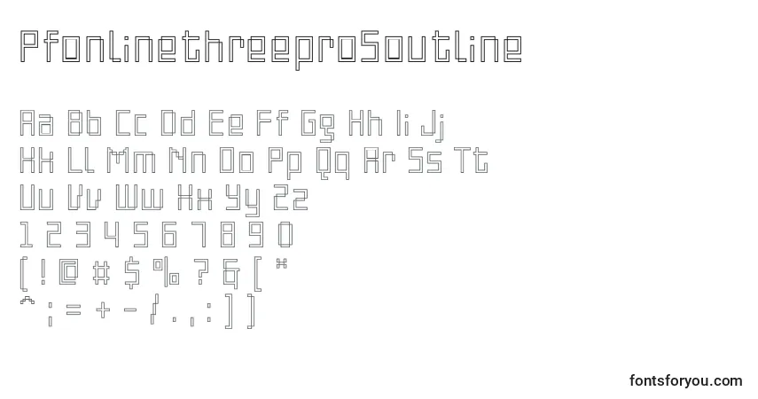 PfonlinethreeproSoutline-fontti – aakkoset, numerot, erikoismerkit