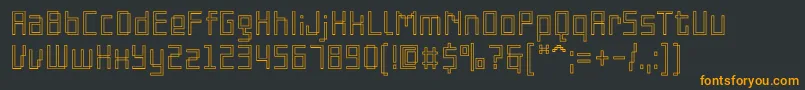 フォントPfonlinethreeproSoutline – 黒い背景にオレンジの文字
