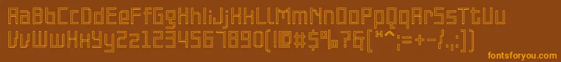 En savoir plus sur la police PfonlinethreeproSoutline Police PfonlinethreeproSoutline – polices orange sur fond brun