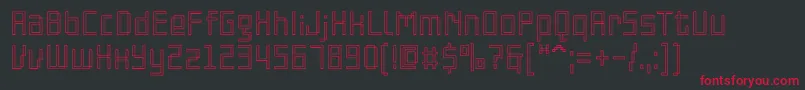 PfonlinethreeproSoutline Font – Red Fonts on Black Background