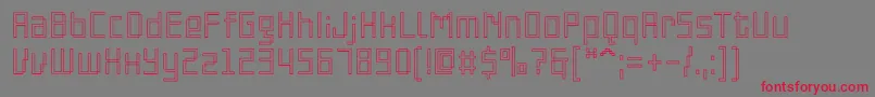 PfonlinethreeproSoutline Font – Red Fonts on Gray Background
