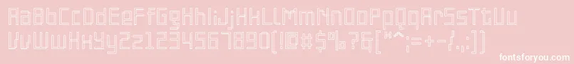 PfonlinethreeproSoutline-Schriftart – Weiße Schriften auf rosa Hintergrund