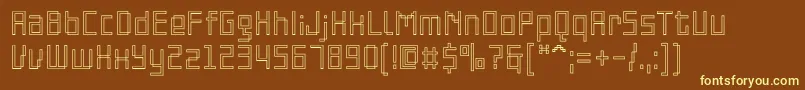 PfonlinethreeproSoutline Font – Yellow Fonts on Brown Background